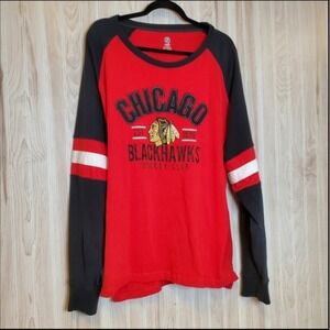 NHL Mens Chicago Blackhawks Hockey Long Sleeve Pullover T-Shirt Size 2XL Hockey